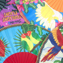 Khu Khu Love Birds Hand-Fan Collection - Brazilian-inspired hand-fans influenced by vintage postcards and stamps
