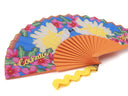 Khu Khu Cockatoo Kisses Hand-fan, from the Love Birds Hand-fan Collection - Brazilian-inspired hand-fans influenced by vintage postcards and stamps