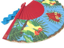 Khu Khu Feel the Love Hand-fan, from the Love Birds Hand-fan Collection - Brazilian-inspired hand-fans influenced by vintage postcards and stamps