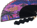 Khu Khu Midnight Macaw Hand-fan, from the Love Birds Hand-fan Collection - Brazilian-inspired hand-fans influenced by vintage postcards and stamps