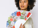 Khu Khu Summer Hand-fan, from the Fan for all Seasons Hand-fan Collection - Hand-fans bursting with blooming flowers