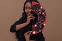 Asian Panther Hand Fan by Khu Khu. Handmade wooden Spanish folding fan