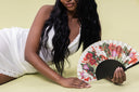Winter Hand Fan by Khu Khu. Handmade wooden Spanish folding fan