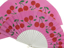 Khu Khu Cherry Top Hand-fan, from the Fruit Wave Hand-fan Collection - Bold, vibrant and juicy hand-fans