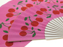 Khu Khu Cherry Top Hand-fan, from the Fruit Wave Hand-fan Collection - Bold, vibrant and juicy hand-fans