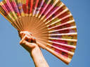 Khu Khu Autumn Hand-fan, from the Fan for all Seasons Hand-fan Collection - Hand-fans bursting with blooming flowers