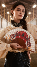 Khu Khu Rodeo Riders Hand-fan, from the Wild is the Wind Hand-fan Collection - Sparkling, rhinestone cowboy inspired hand-fans