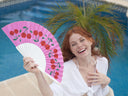 Khu Khu Cherry Top Hand-fan, from the Fruit Wave Hand-fan Collection - Bold, vibrant and juicy hand-fans