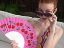 Khu Khu Cherry Top Hand-fan, from the Fruit Wave Hand-fan Collection - Bold, vibrant and juicy hand-fans