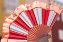 Khu Khu Napoli Red Hand-fan, from the Il Parasole Hand-fan Collection - Simply frilling hand-fans to celebrate La Dolce Vita