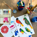Maria Eduarda van den Berg (Duda), designer of the Khu Khu Love Birds Hand-fan Collection - Brazilian-inspired hand-fans influenced by vintage postcards and stamps