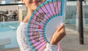Khu Khu Love Lynxes Hand-fan, from the Cool Cats Hand-fan Collection - Rich and vibrant, vintage Indian-feel hand-fans