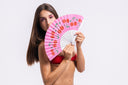 Khu Khu Cherry Top Hand-fan, from the Fruit Wave Hand-fan Collection - Bold, vibrant and juicy hand-fans
