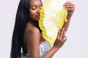 Khu Khu Tuscan Yellow Hand-fan, from the Il Parasole Hand-fan Collection - Simply frilling hand-fans to celebrate La Dolce Vita