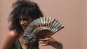 Khu Khu Indian Tiger Hand-fan, from the Twist in the Tail Hand-fan Collection - Hand-fans to evoke the magical mood of the jungle