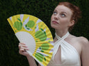 Khu Khu Lick of Lime Hand-fan, from the Fruit Wave Hand-fan Collection - Bold, vibrant and juicy hand-fans