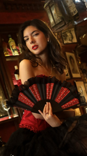 Khu Khu Moulin Rouge Hand-fan, from the Moulin Rouge Hand-fan Collection - Fantastique hand-fans that you can-can.