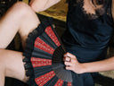 Khu Khu Rouge hand-fan, part of the Moulin Rouge Hand-fan Collection - Fantastique hand-fans that you can-can.