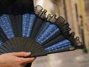 Khu Khu Bleu hand-fan, part of the Moulin Rouge Hand-fan Collection - Fantastique hand-fans that you can-can.