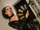 Khu Khu Moulin d'Or Hand-fan, from the Moulin Rouge Hand-fan Collection - Fantastique hand-fans that you can-can.
