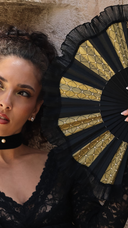 Khu Khu Moulin d'Or Hand-fan, from the Moulin Rouge Hand-fan Collection - Fantastique hand-fans that you can-can.