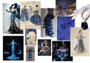 Khu Khu Bleu hand-fan, part of the Moulin Rouge Hand-fan Collection - Fantastique hand-fans that you can-can.