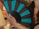 Khu Khu Vert hand-fan, part of the Moulin Rouge Hand-fan Collection - Fantastique hand-fans that you can-can.