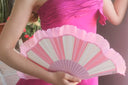 Khu Khu Budelli Pink Hand-fan, from the Il Parasole Hand-fan Collection - Simply frilling hand-fans to celebrate La Dolce Vita