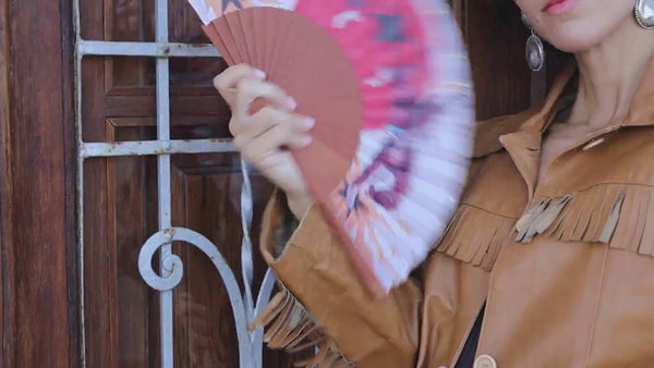 Khu Khu Rodeo Riders Hand-fan, from the Wild is the Wind Hand-fan Collection - Sparkling, rhinestone cowboy inspired hand-fans