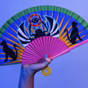 Khu Khu Rising Sun Hand-fan, from the Breath of Life Hand-fan Collection - Magical, ancient-Egyptian inspired hand-fans