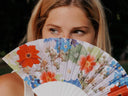 Khu Khu Summer Hand-fan, from the Fan for all Seasons Hand-fan Collection - Hand-fans bursting with blooming flowers