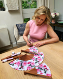 Liz Earle signing Khu Khu Cool Camellias Hand-Fan