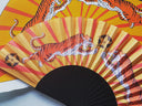 Khu Khu Tiger Tiger Hand-fan, from the Cool Cats Hand-fan Collection - Rich and vibrant, vintage Indian-feel hand-fans