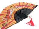 Khu Khu Tiger Tiger Hand-fan, from the Cool Cats Hand-fan Collection - Rich and vibrant, vintage Indian-feel hand-fans